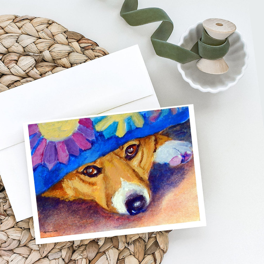 Peek-A-Boo Corgi Greeting Cards Pack of 8 Blank Cards with Envelopes Whimsical A7 Size 5x7