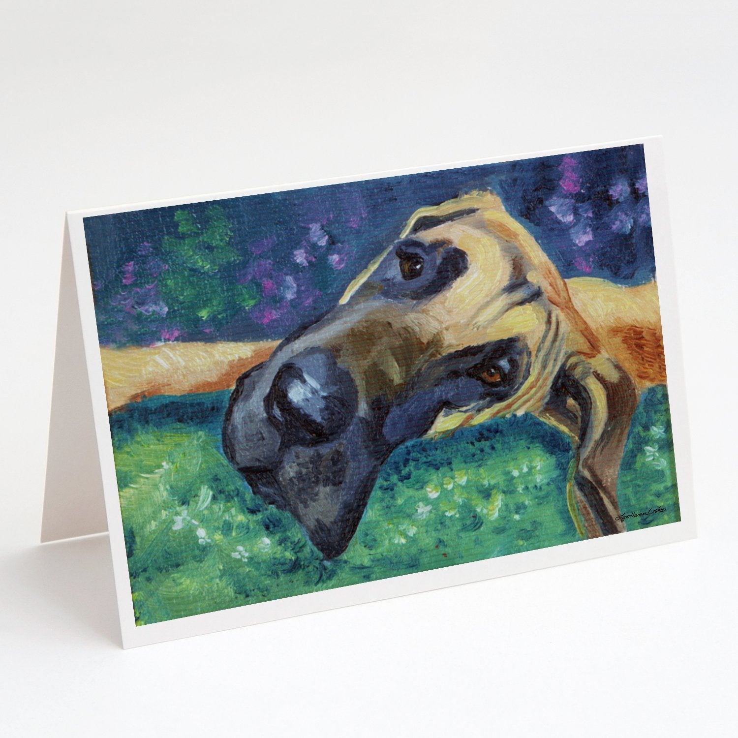 Great Dane Hard Day Greeting Cards Pack of 8 Blank Cards with Envelopes Whimsical A7 Size 5x7