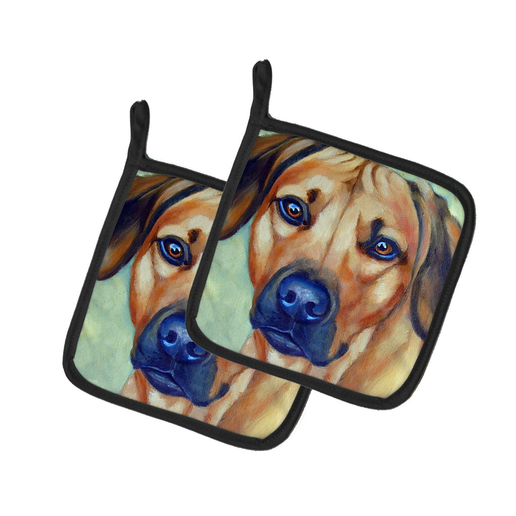 Rhodesian Ridgeback Pot Holder Set of 2 Heat Resistant Quilted Hot Pads 7.5 x 7.5 Inch, Insulated Kitchen Trivets for Cooking & Baking