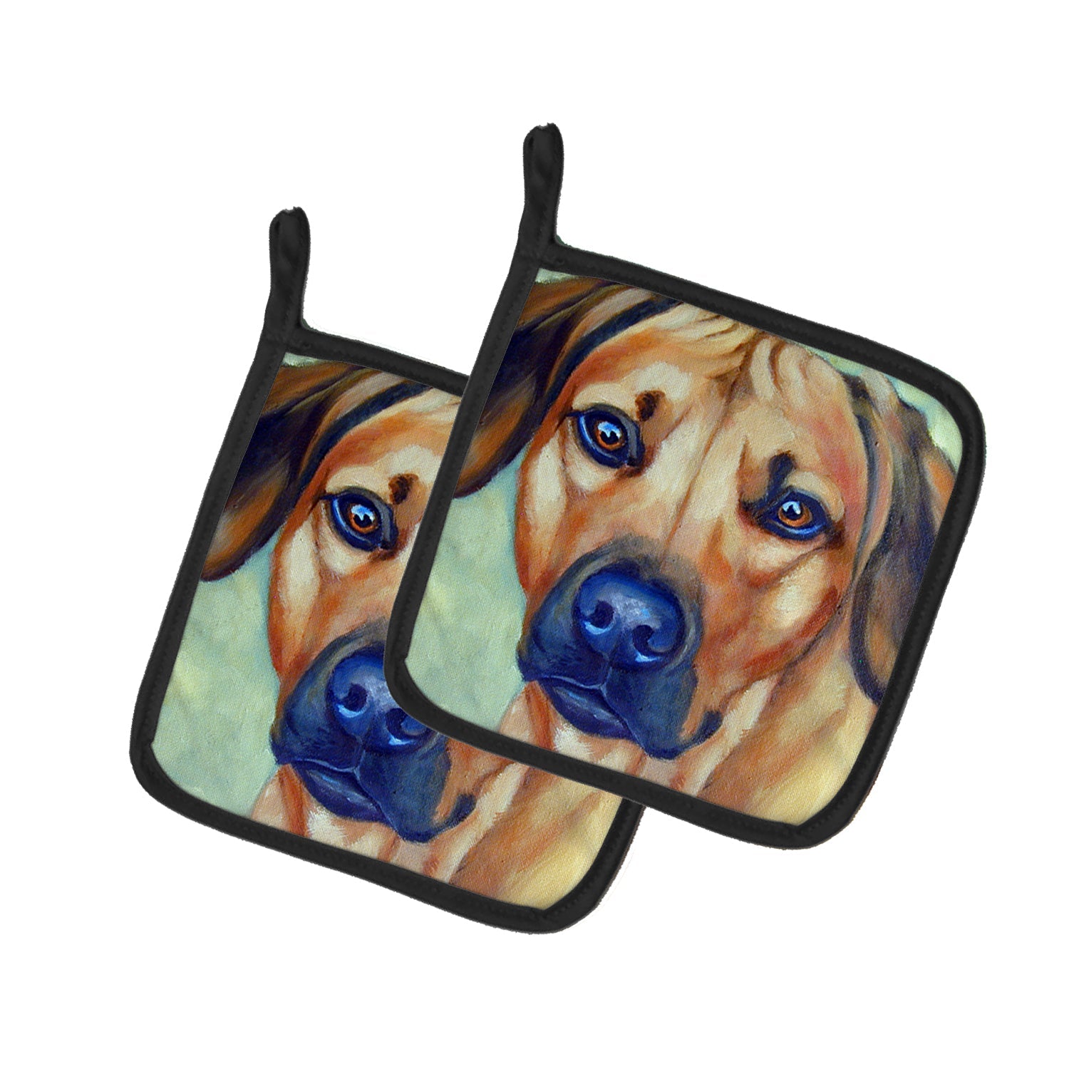 Rhodesian Ridgeback Pot Holder Set of 2 Heat Resistant Quilted Hot Pads 7.5 x 7.5 Inch, Insulated Kitchen Trivets for Cooking & Baking