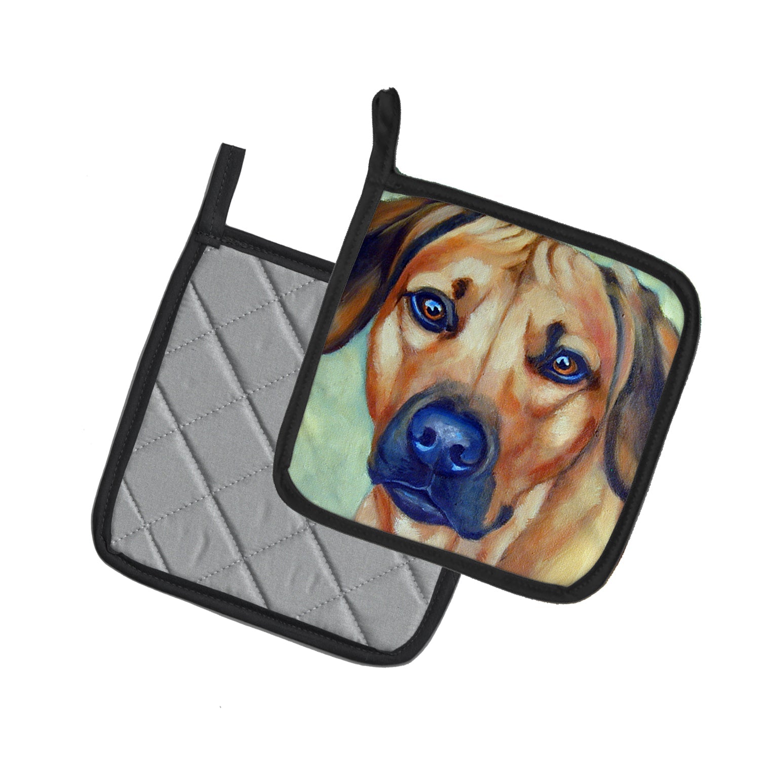 Rhodesian Ridgeback Pot Holder Set of 2 Heat Resistant Quilted Hot Pads 7.5 x 7.5 Inch, Insulated Kitchen Trivets for Cooking & Baking