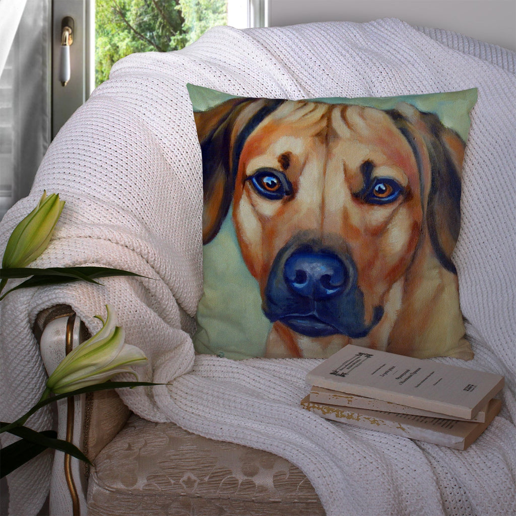 Rhodesian Ridgeback Decorative Throw Pillow 14x14 Indoor Outdoor Accent Cushion, Fabric Cover with Insert for Sofa, Bed, Porch & Living Room