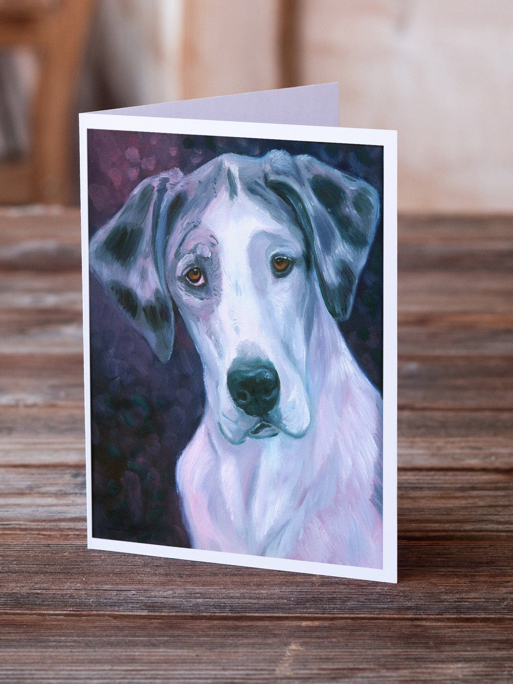 Curious Great Dane Greeting Cards Pack of 8 Blank Cards with Envelopes Whimsical A7 Size 5x7