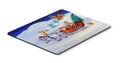 Corgi Highhacked Santa Claus Sleigh Mouse Pad, Heat Resistant Trivet Hot Pad , Non Slip Rubber Desk Mat, Kitchen Counter Protector, Home Office Decor Gift