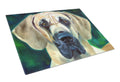 Great Dane Lookin at you Cutting Board Tempered Glass Kitchen Cutting Surface, Heat Resistant Chopping, Non-Slip Feet, Food Prep & Serving