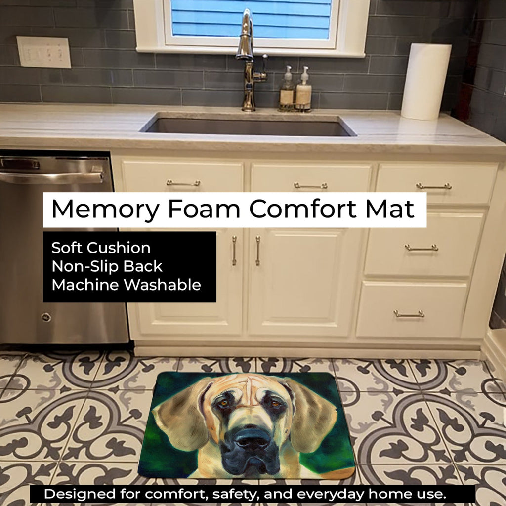 Great Dane Lookin at you Memory Foam Kitchen Mat Machine Washable Anti-Fatigue Cushion Comfort Bath or Kitchen Rug