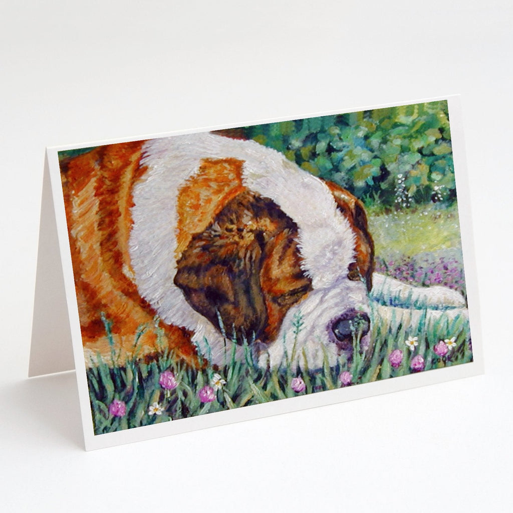 Saint Bernard Naptime Greeting Cards Pack of 8 Blank Cards with Envelopes Whimsical A7 Size 5x7