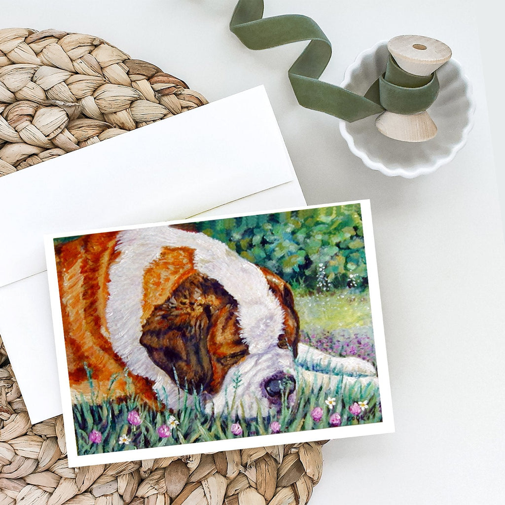 Saint Bernard Naptime Greeting Cards Pack of 8 Blank Cards with Envelopes Whimsical A7 Size 5x7