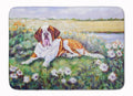 Saint Bernard in Flowers Memory Foam Kitchen Mat Machine Washable Anti-Fatigue Cushion Comfort Bath or Kitchen Rug