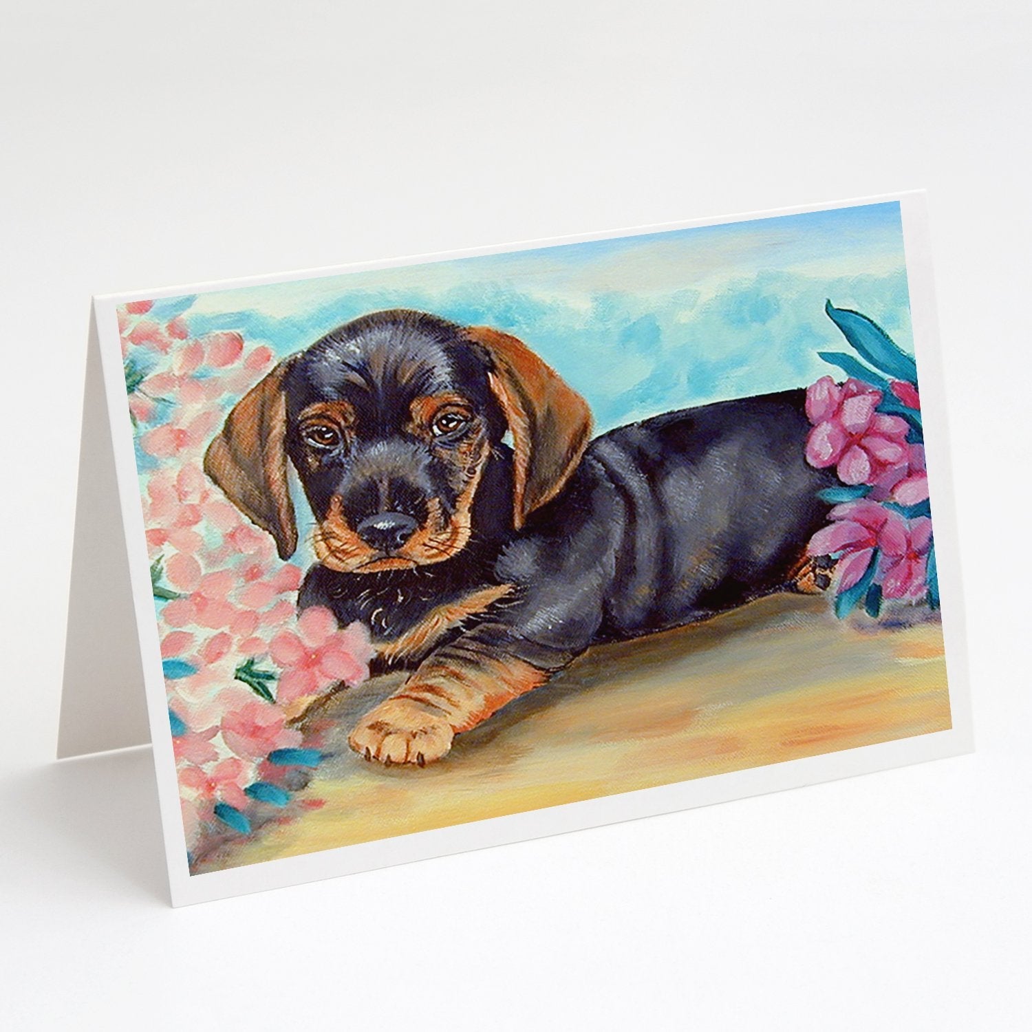 Dachshund Greeting Cards Pack of 8 Blank Cards with Envelopes Whimsical A7 Size 5x7