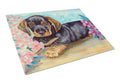 Dachshund Cutting Board Tempered Glass Kitchen Cutting Surface, Heat Resistant Chopping, Non-Slip Feet, Food Prep & Serving