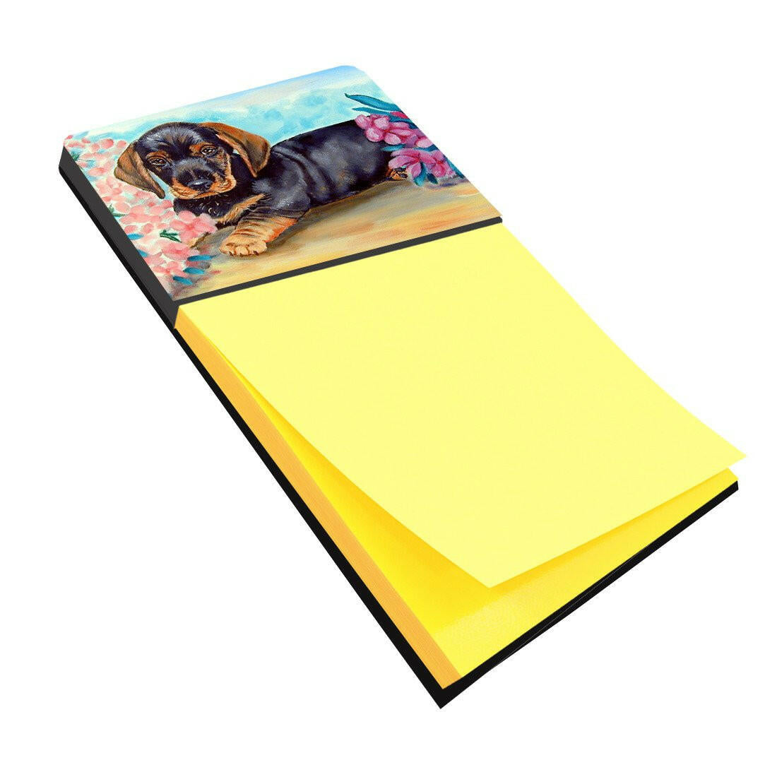 Dachshund Watercolor Sticky Note Holder Refillable Dispenser Desk Accessory 3x3 Pad Gift
