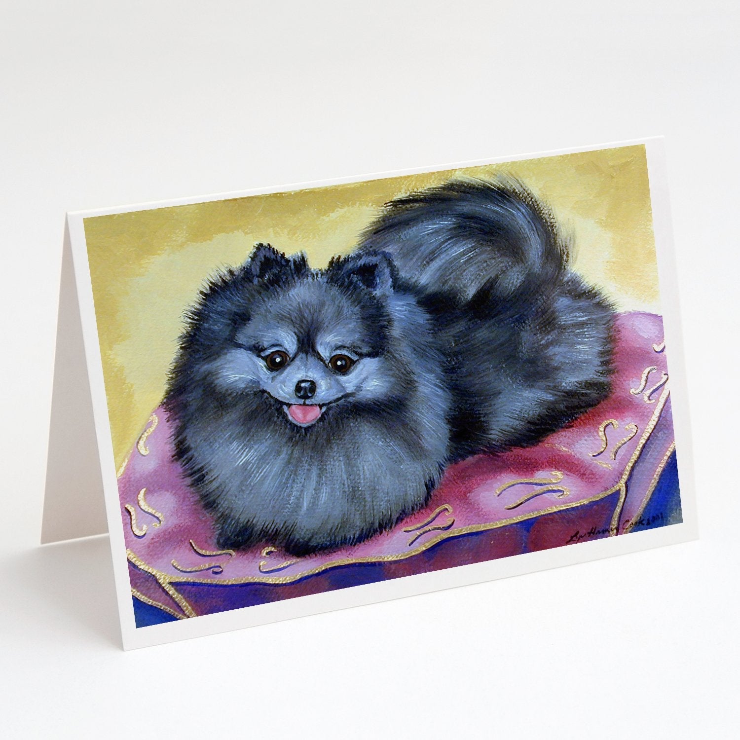 Pomeranian Greeting Cards Pack of 8 Blank Cards with Envelopes Whimsical A7 Size 5x7