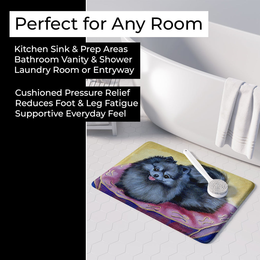 Pomeranian Memory Foam Kitchen Mat Machine Washable Anti-Fatigue Cushion Comfort Bath or Kitchen Rug
