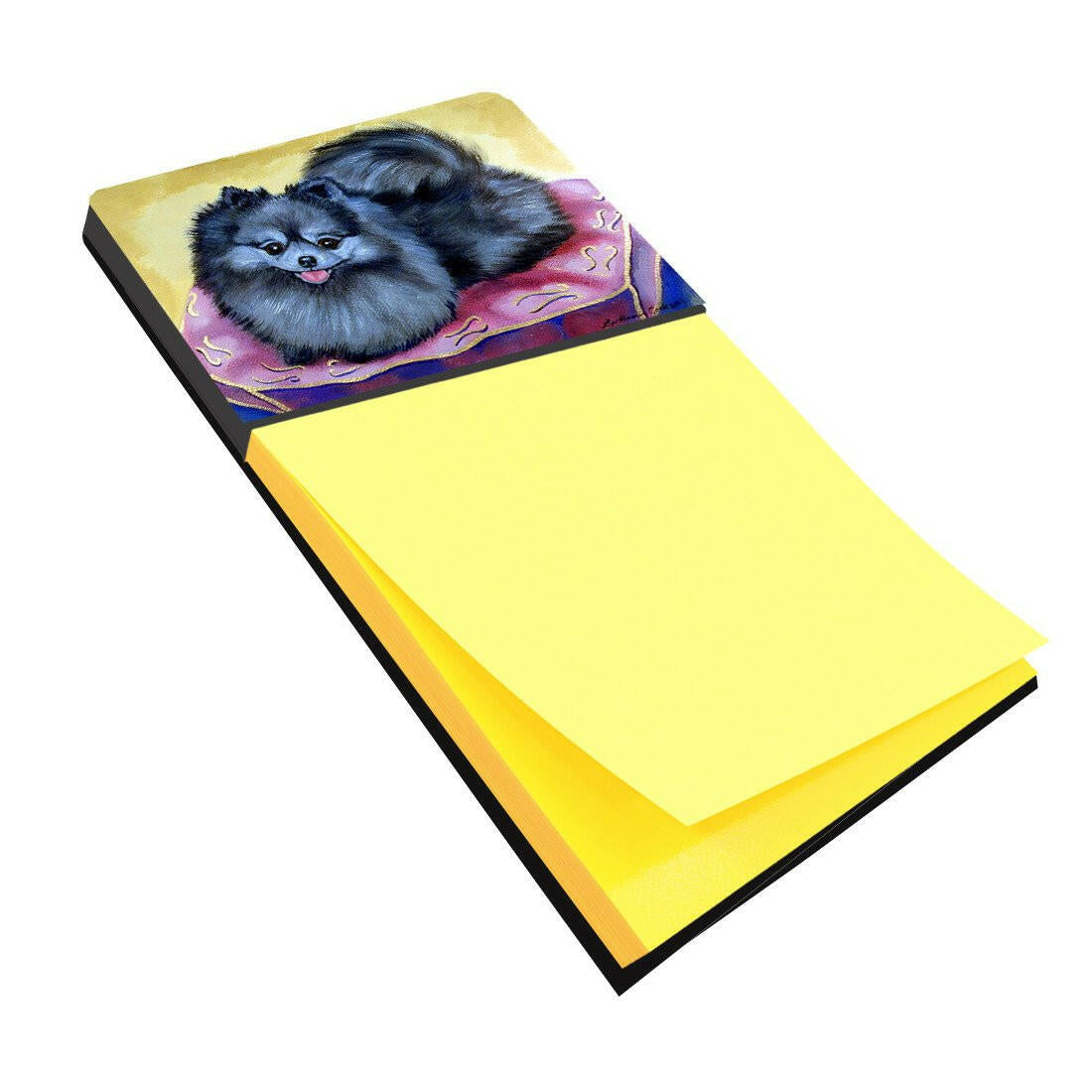 Pomeranian Watercolor Sticky Note Holder Refillable Dispenser Desk Accessory 3x3 Pad Gift