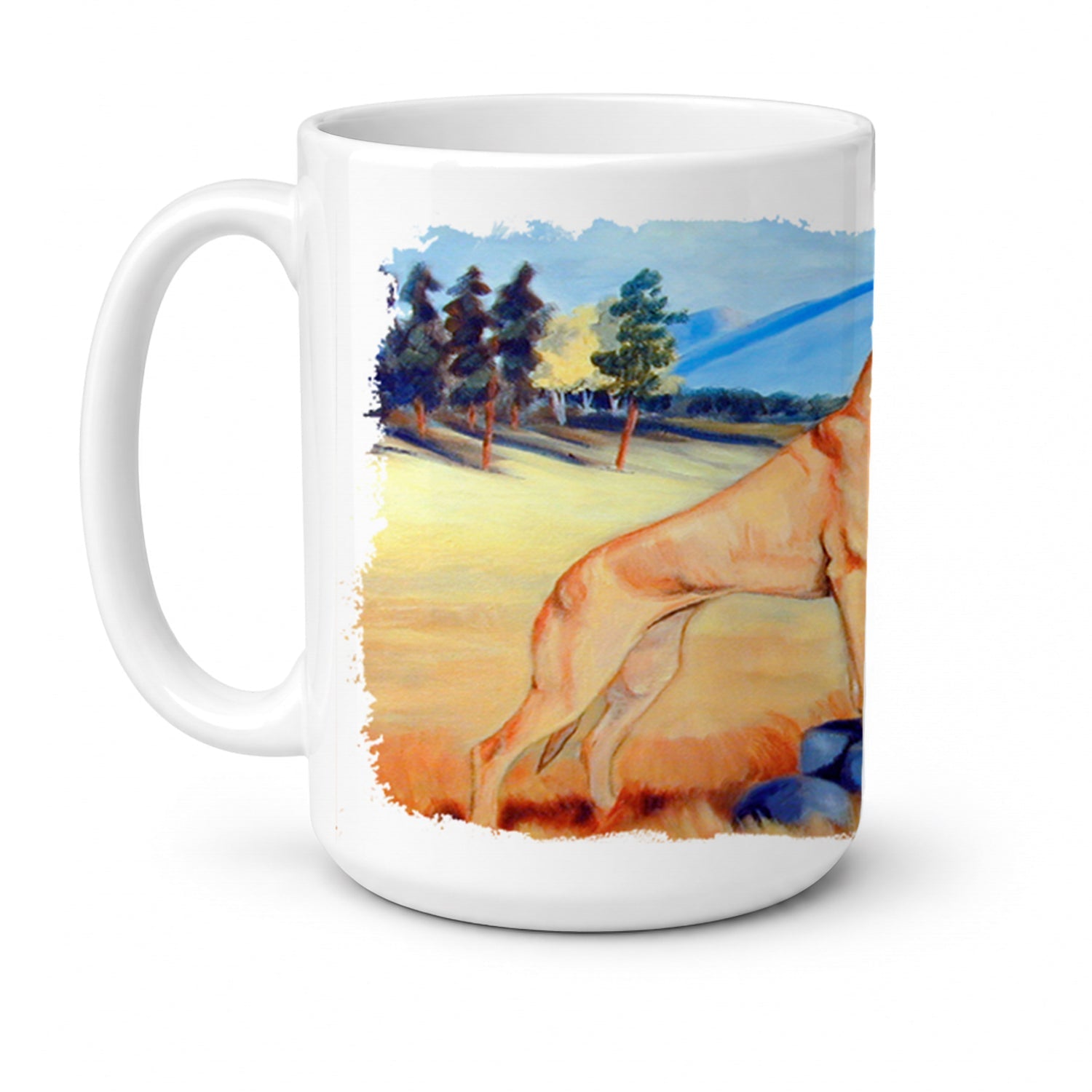 Great Dane Ceramic Coffee Mug 15 oz Decorative Large C Handle Mug Cup for Tea, Cocoa Hot Chocolate
