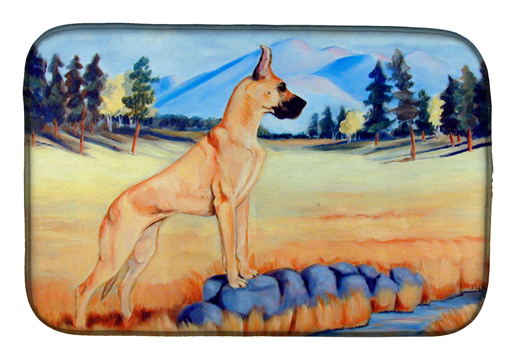 Great Dane Dish Drying Mat Absorbent Dish Drying Mat Pad for Kitchen Counter Dish Drainer Mat for Countertop, 14 x 21", Multicolor