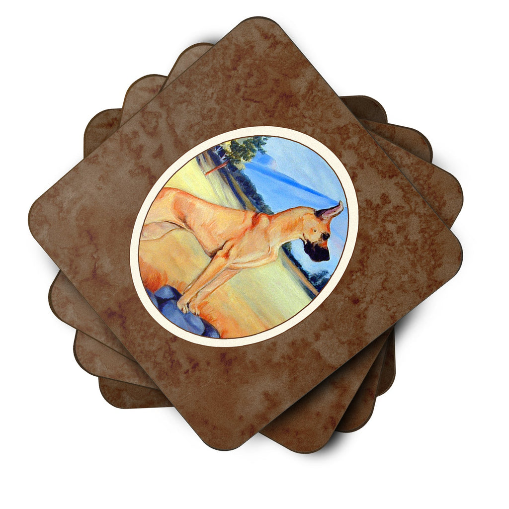 Great Dane Foam Coasters Set of 4 Cup Coasters for Indoor Outdoor, Tabletop Protection, Anti Slip, Mouse pad Material