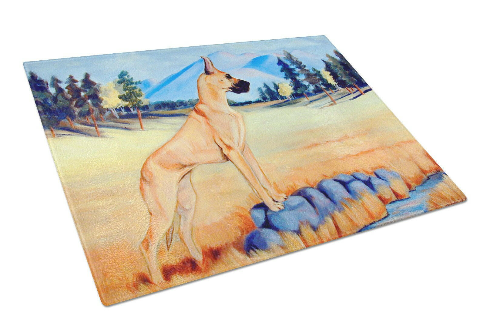 Great Dane Cutting Board Tempered Glass Kitchen Cutting Surface, Heat Resistant Chopping, Non-Slip Feet, Food Prep & Serving