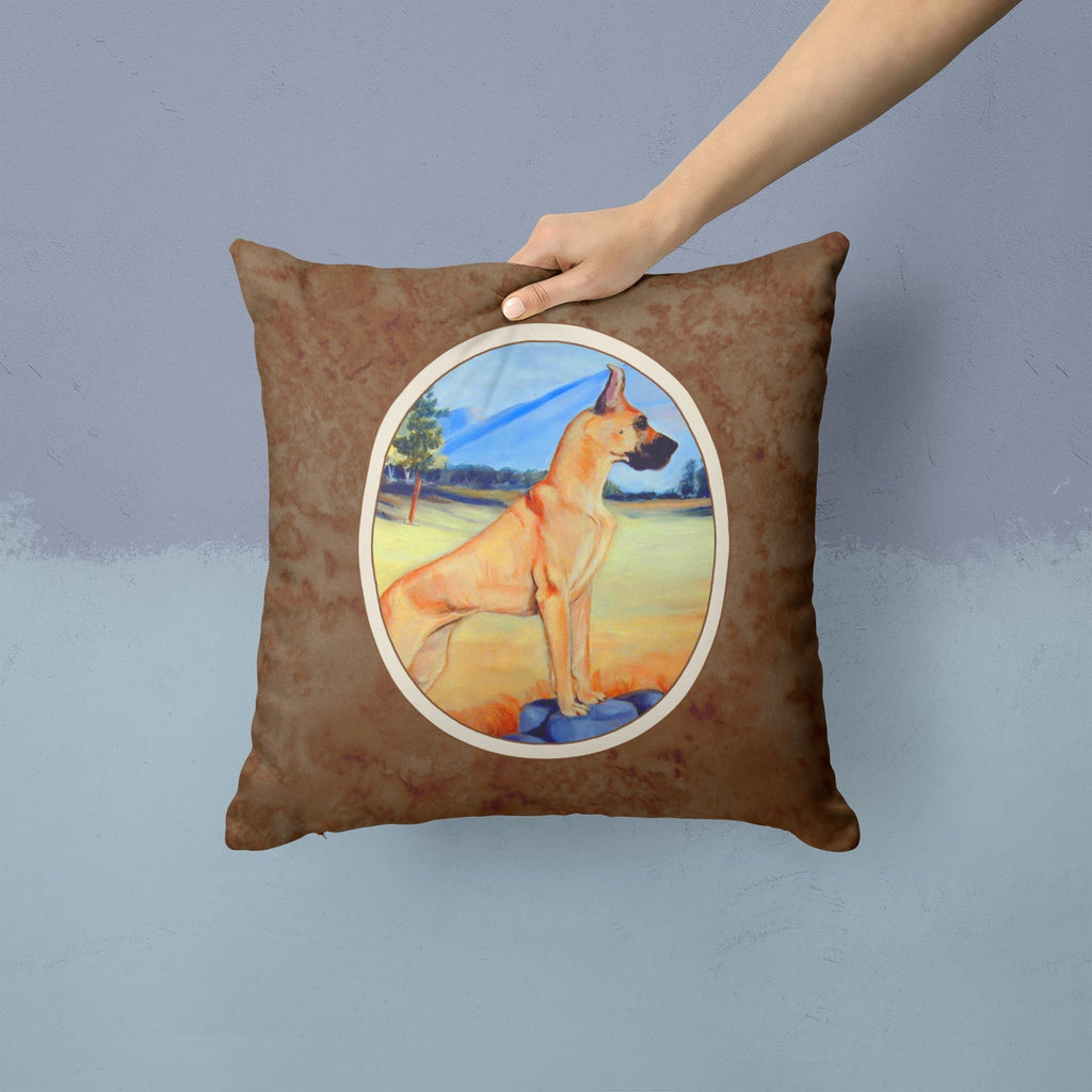 Great Dane Decorative Throw Pillow 14x14 Indoor Outdoor Accent Cushion, Fabric Cover with Insert for Sofa, Bed, Porch & Living Room
