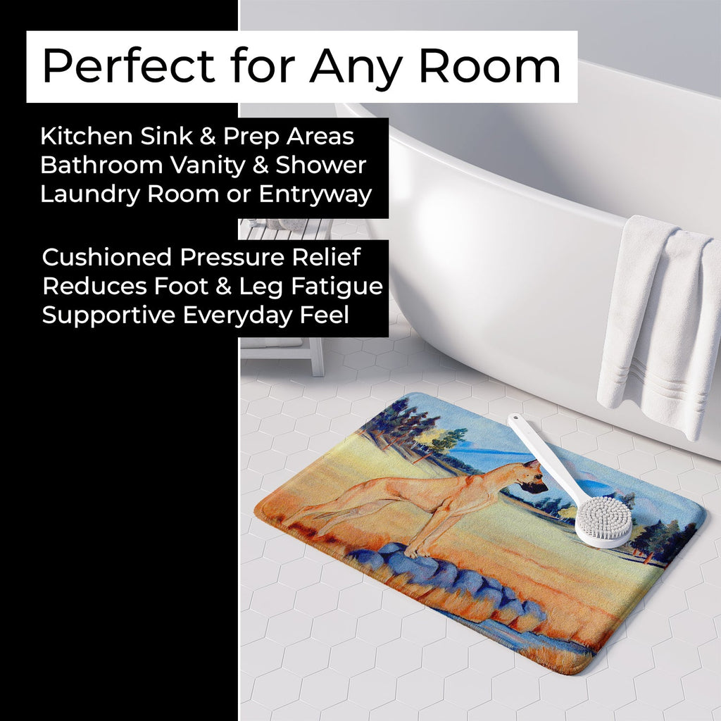 Great Dane Memory Foam Kitchen Mat Machine Washable Anti-Fatigue Cushion Comfort Bath or Kitchen Rug