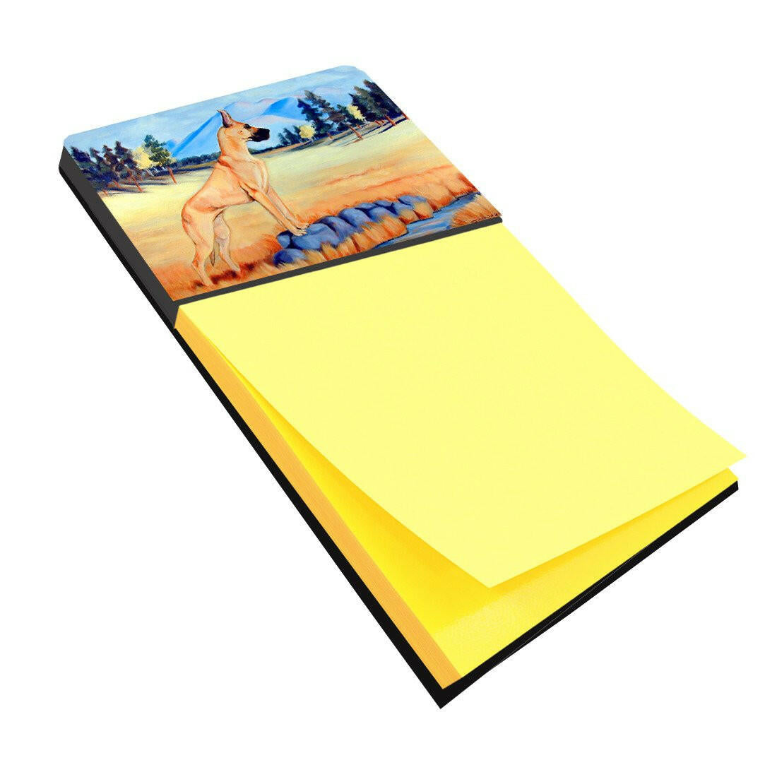 Great Dane Watercolor Sticky Note Holder Refillable Dispenser Desk Accessory 3x3 Pad Gift