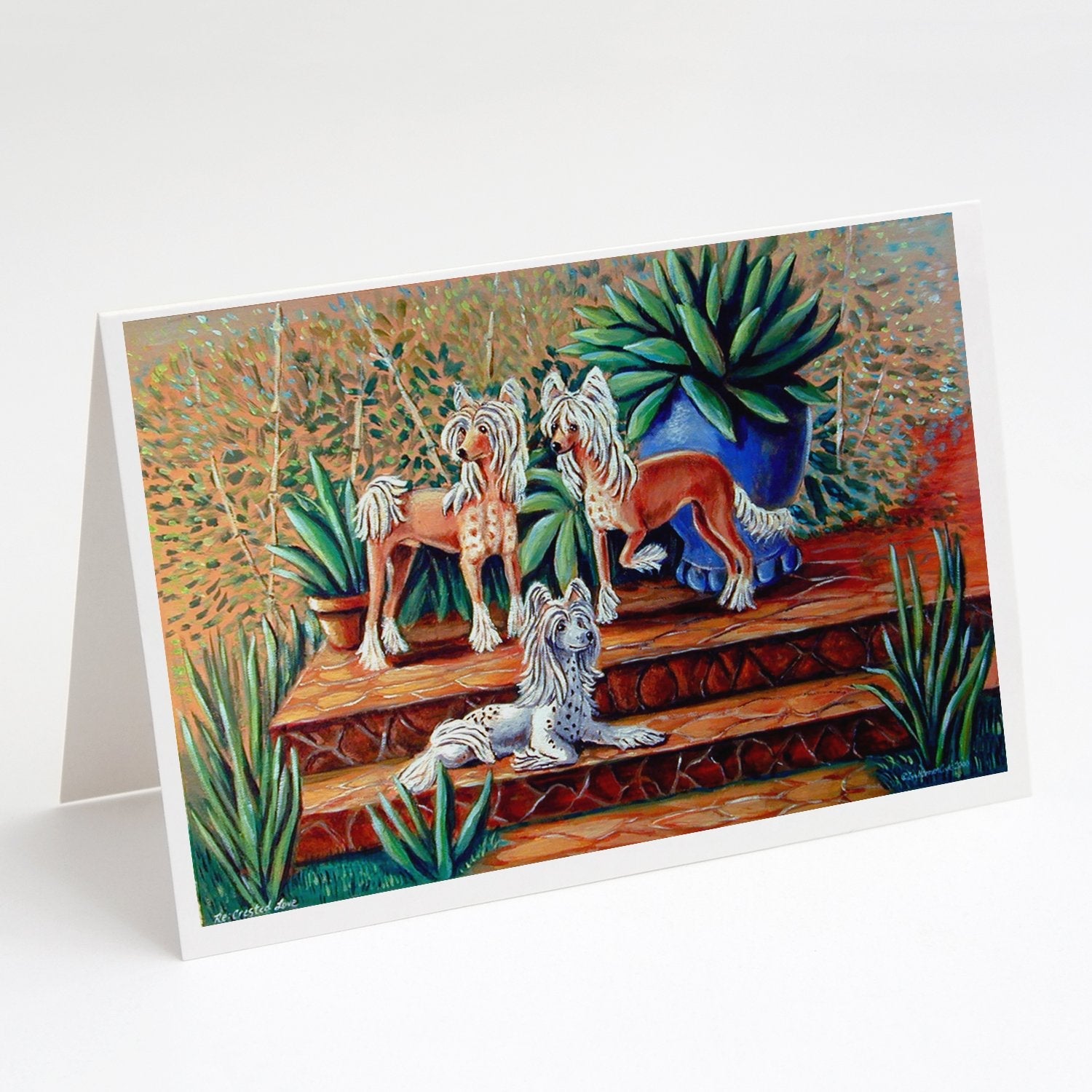 Chinese Crested  Greeting Cards Pack of 8 Blank Cards with Envelopes Whimsical A7 Size 5x7