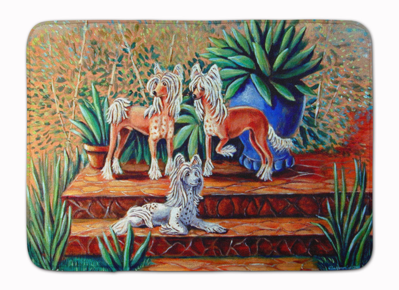 Chinese Crested  Memory Foam Kitchen Mat Machine Washable Anti-Fatigue Cushion Comfort Bath or Kitchen Rug