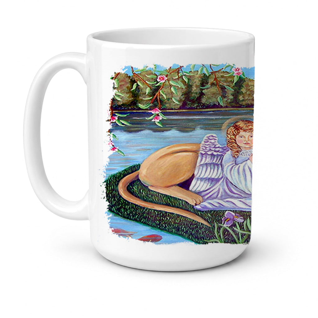 Angels with Great Dane Ceramic Coffee Mug 15 oz Decorative Large C Handle Mug Cup for Tea, Cocoa Hot Chocolate
