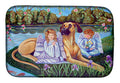 Angels with Great Dane Dish Drying Mat Absorbent Dish Drying Mat Pad for Kitchen Counter Dish Drainer Mat for Countertop, 14 x 21", Multicolor