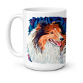 Sheltie Ceramic Coffee Mug 15 oz Decorative Large C Handle Mug Cup for Tea, Cocoa Hot Chocolate