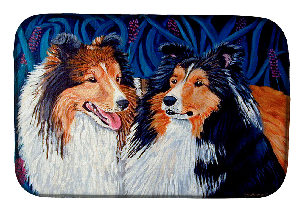 Sheltie Dish Drying Mat Absorbent Dish Drying Mat Pad for Kitchen Counter Dish Drainer Mat for Countertop, 14 x 21", Multicolor