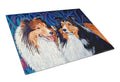 Sheltie Cutting Board Tempered Glass Kitchen Cutting Surface, Heat Resistant Chopping, Non-Slip Feet, Food Prep & Serving