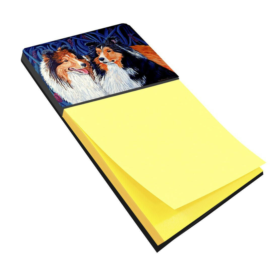 Sheltie Watercolor Sticky Note Holder Refillable Dispenser Desk Accessory 3x3 Pad Gift