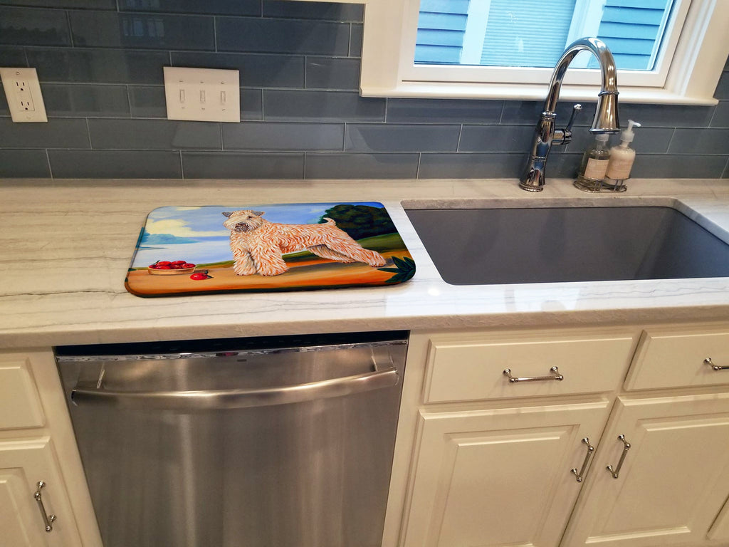 Wheaten Terrier Soft Coated Dish Drying Mat Absorbent Dish Drying Mat Pad for Kitchen Counter Dish Drainer Mat for Countertop, 14 x 21", Multicolor