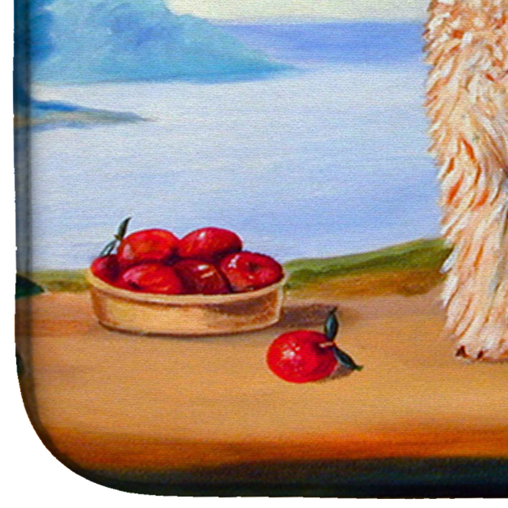Wheaten Terrier Soft Coated Dish Drying Mat Absorbent Dish Drying Mat Pad for Kitchen Counter Dish Drainer Mat for Countertop, 14 x 21", Multicolor