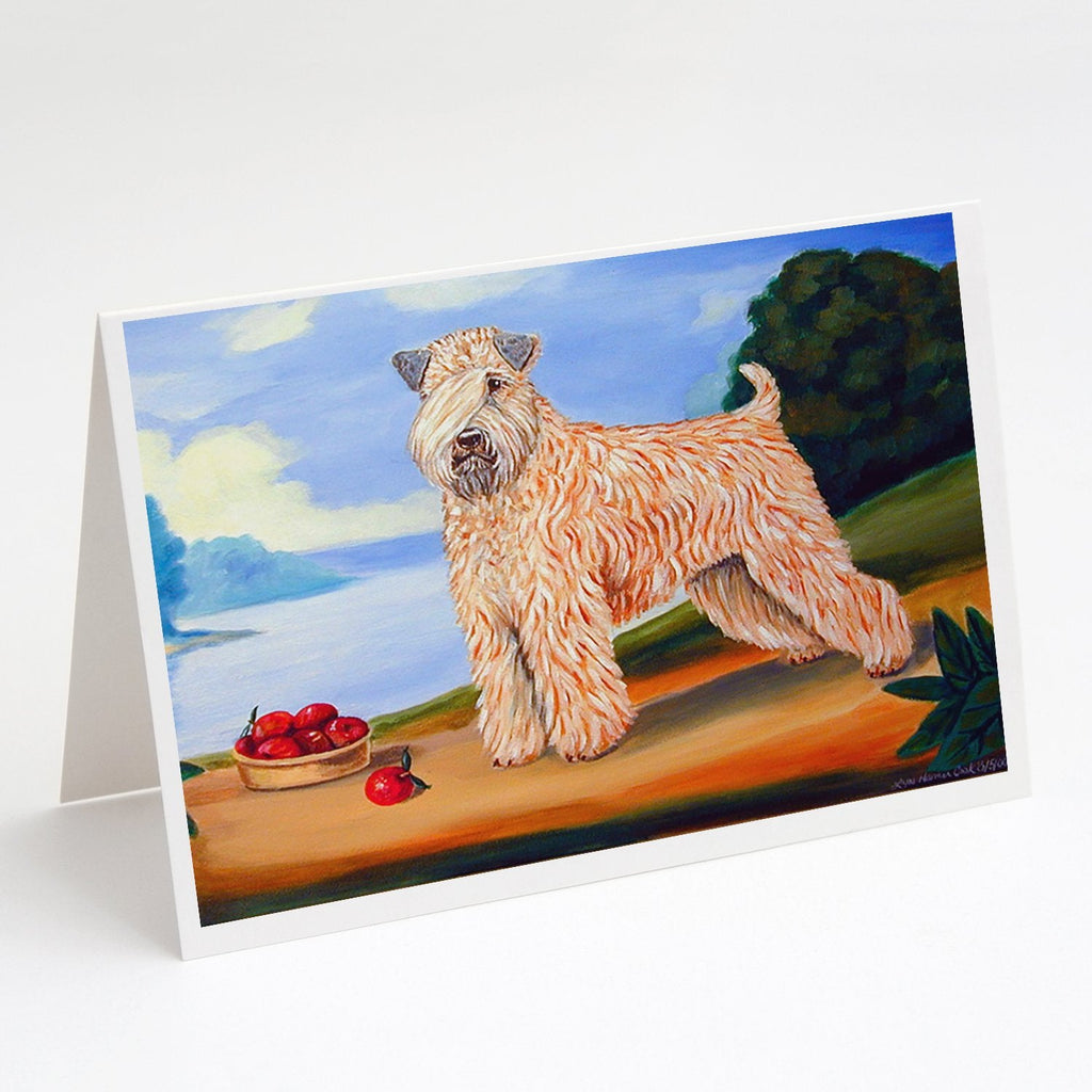 Wheaten Terrier Soft Coated Greeting Cards Pack of 8 Blank Cards with Envelopes Whimsical A7 Size 5x7