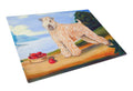 Wheaten Terrier Soft Coated Cutting Board Tempered Glass Kitchen Cutting Surface, Heat Resistant Chopping, Non-Slip Feet, Food Prep & Serving