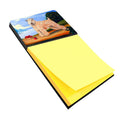 Wheaten Terrier Soft Coated Watercolor Sticky Note Holder Refillable Dispenser Desk Accessory 3x3 Pad Gift