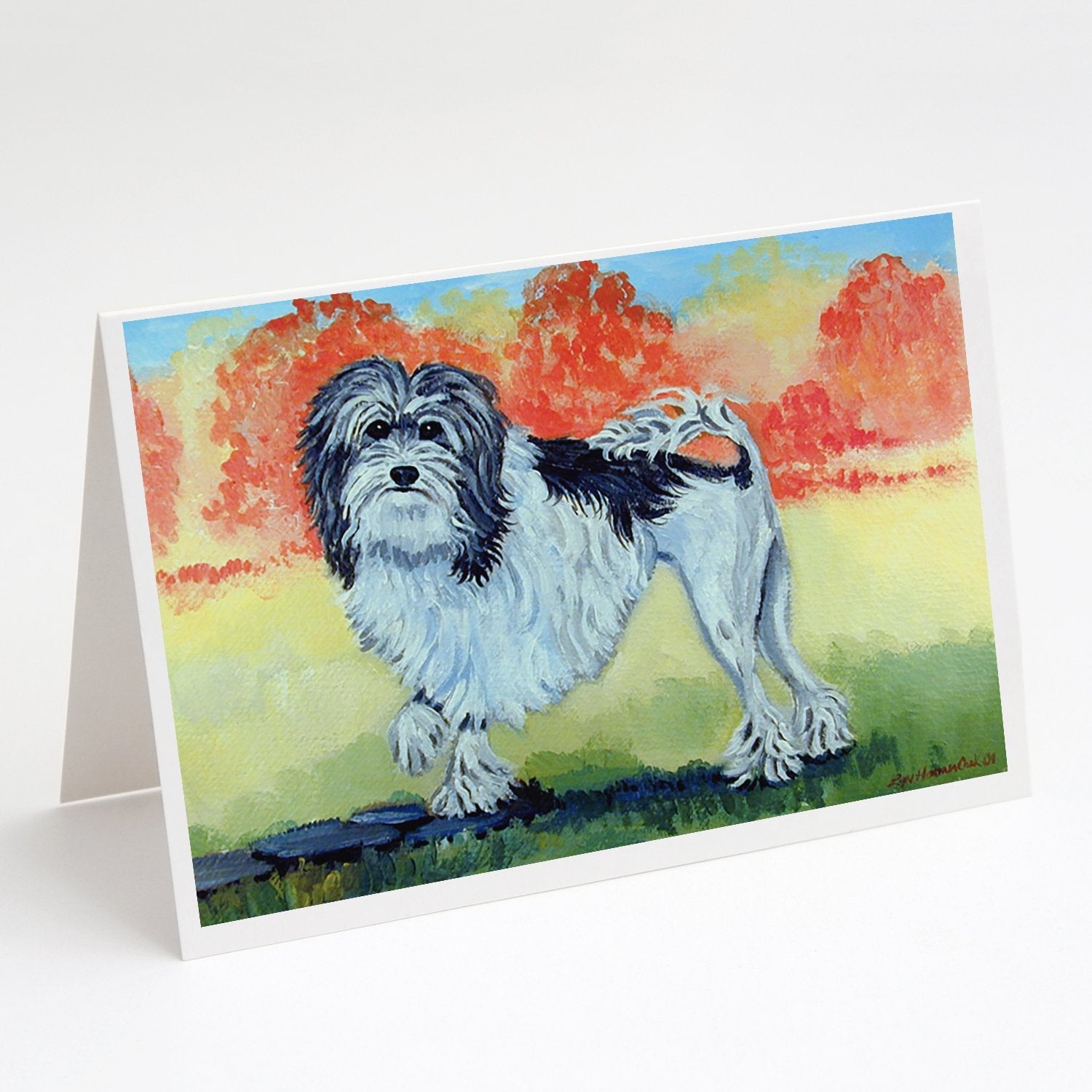 Lowchen Greeting Cards Pack of 8 Blank Cards with Envelopes Whimsical A7 Size 5x7