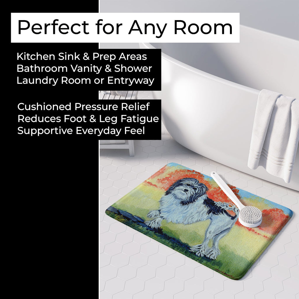 Lowchen Memory Foam Kitchen Mat Machine Washable Anti-Fatigue Cushion Comfort Bath or Kitchen Rug
