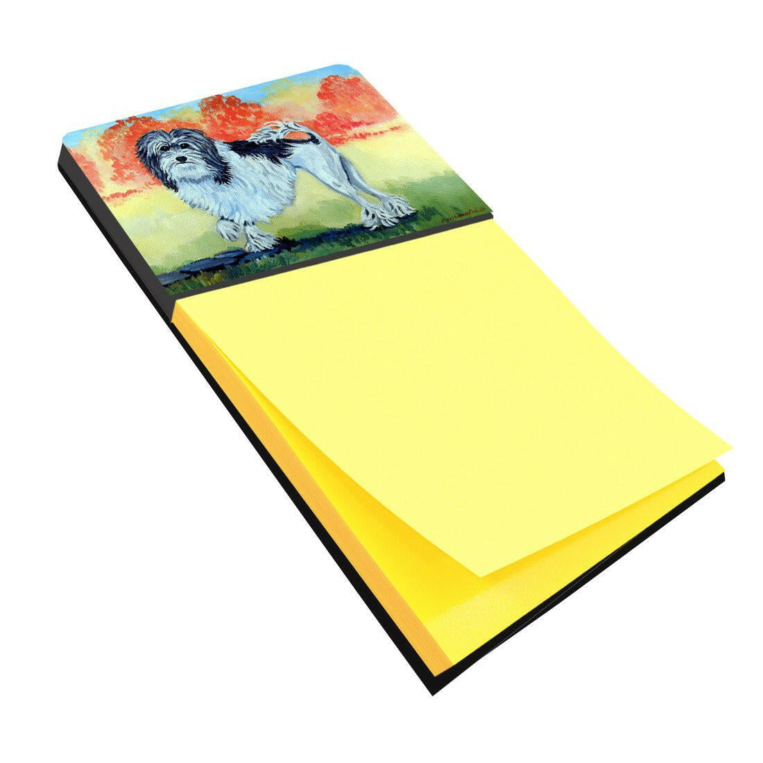 Lowchen Watercolor Sticky Note Holder Refillable Dispenser Desk Accessory 3x3 Pad Gift