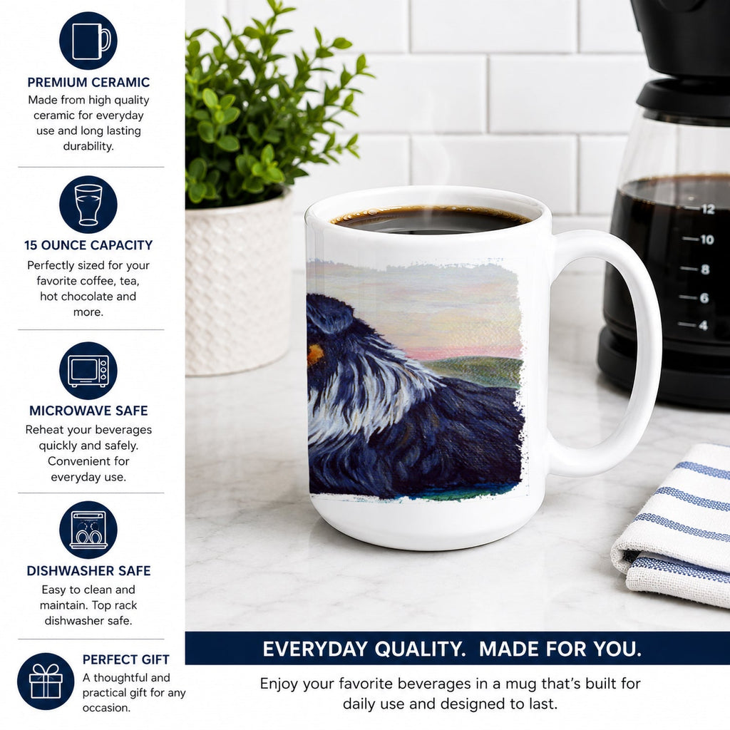 Australian Shepherd Ceramic Coffee Mug 15 oz Decorative Large C Handle Mug Cup for Tea, Cocoa Hot Chocolate