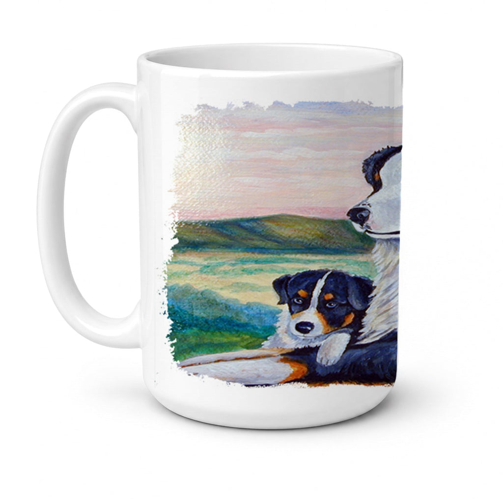 Australian Shepherd Ceramic Coffee Mug 15 oz Decorative Large C Handle Mug Cup for Tea, Cocoa Hot Chocolate