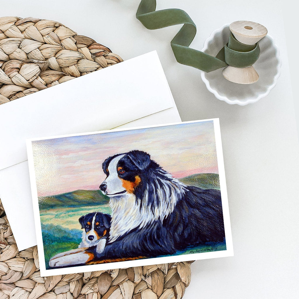 Australian Shepherd Greeting Cards Pack of 8 Blank Cards with Envelopes Whimsical A7 Size 5x7