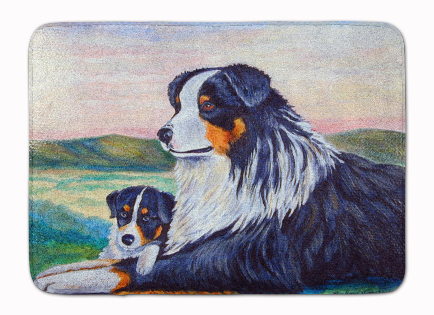 Australian Shepherd Memory Foam Kitchen Mat Machine Washable Anti-Fatigue Cushion Comfort Bath or Kitchen Rug