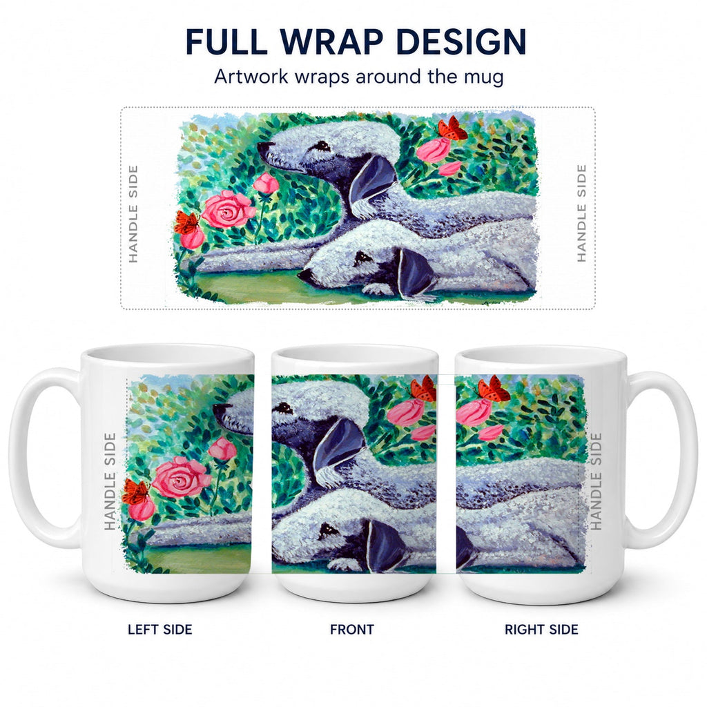 Bedlington Terrier Ceramic Coffee Mug 15 oz Decorative Large C Handle Mug Cup for Tea, Cocoa Hot Chocolate