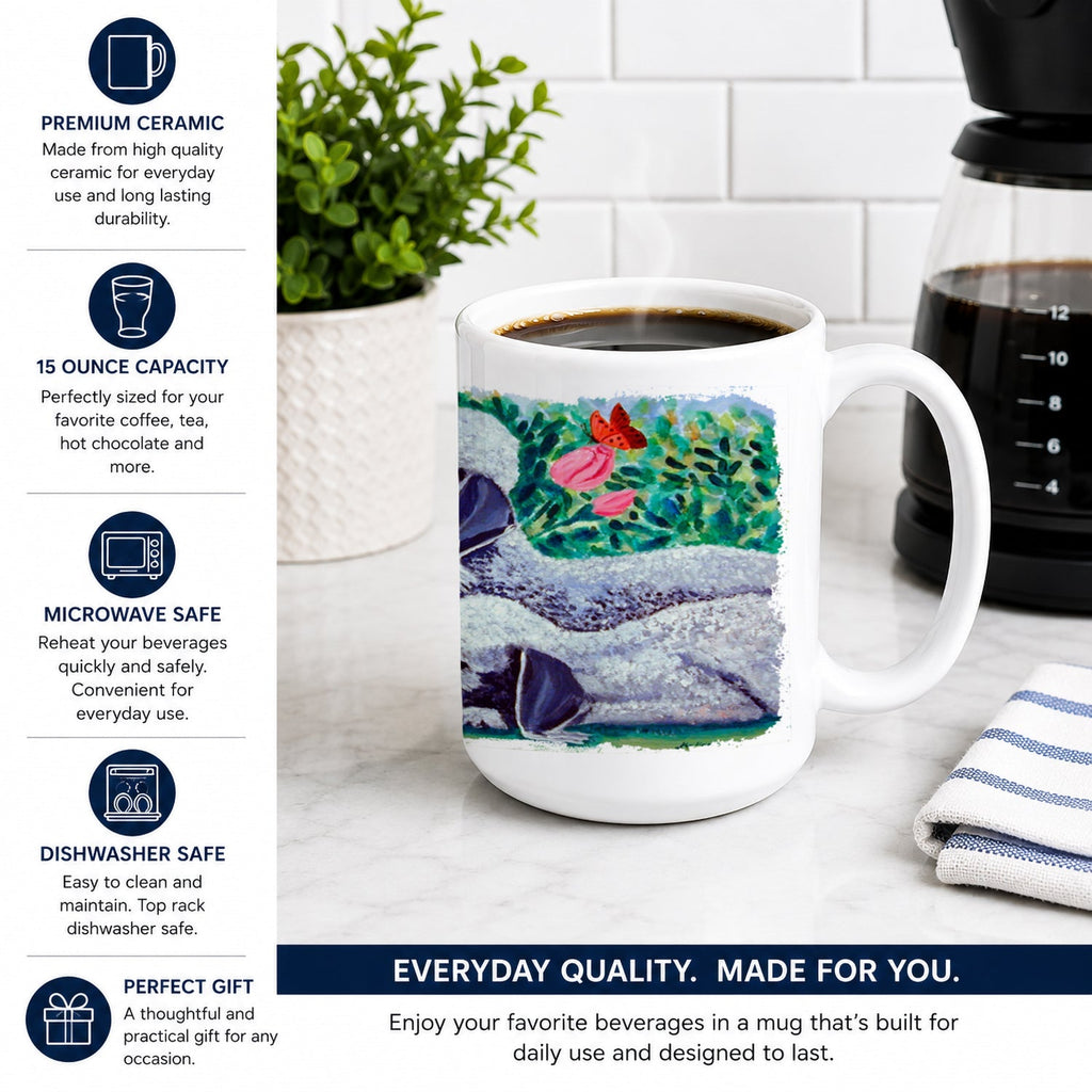 Bedlington Terrier Ceramic Coffee Mug 15 oz Decorative Large C Handle Mug Cup for Tea, Cocoa Hot Chocolate
