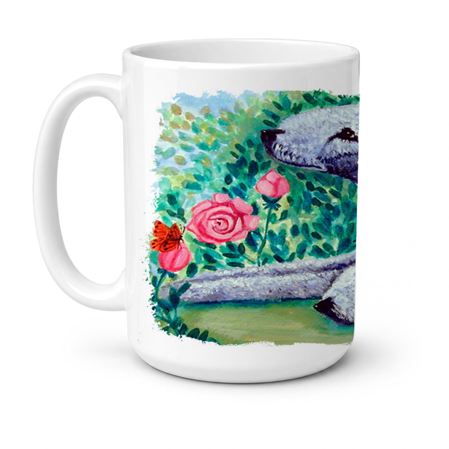 Bedlington Terrier Ceramic Coffee Mug 15 oz Decorative Large C Handle Mug Cup for Tea, Cocoa Hot Chocolate