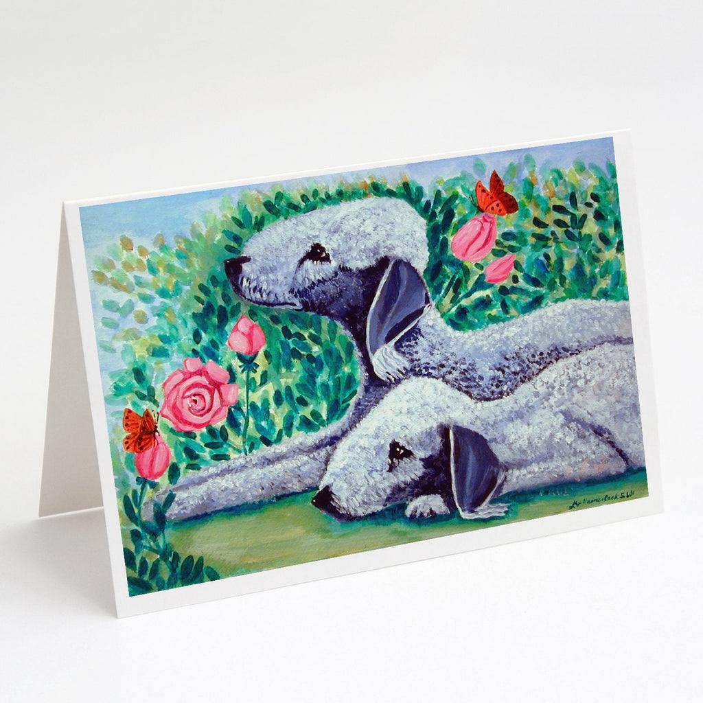 Bedlington Terrier Greeting Cards Pack of 8 Blank Cards with Envelopes Whimsical A7 Size 5x7